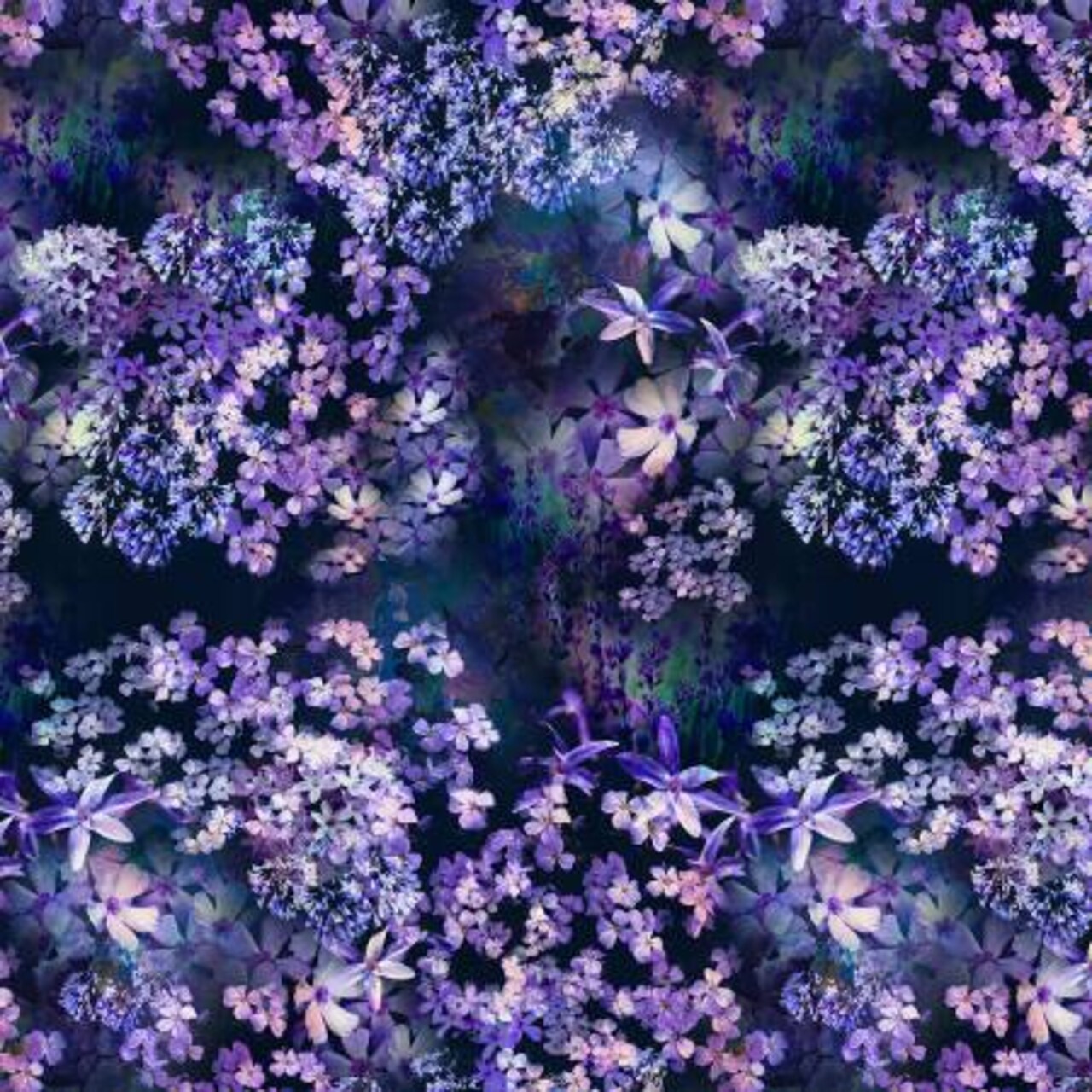 Fabric Hoffman Purple Floral/Leaves Jewel Depths by the Quarter Yard W5485-14